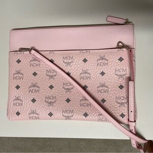MCM Powder Pink Medium Crossbody Flat Pouch